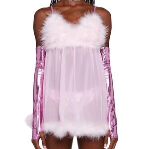 Trickz N Treatz Dolls Kill NEW Fembot Babe Costume Set Womens XL Sheer Femme
